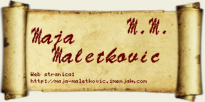 Maja Maletković vizit kartica